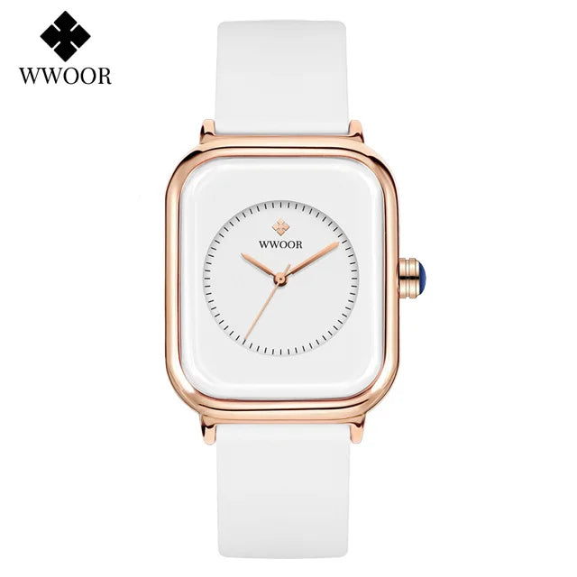 Veloré™ Purple Square Women’s Quartz Watch – Waterproof Silicone Band
