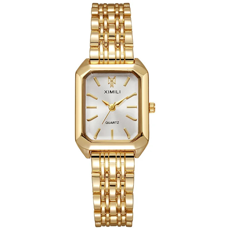 Veloré™ Luxe Women’s Rectangle Quartz Watch – Elegant Stainless Steel Band