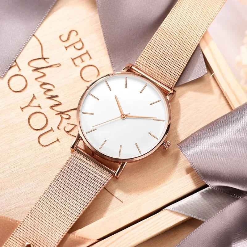 Veloré™ Étoile Women’s Luxury Quartz Watch – Mesh Strap Elegance