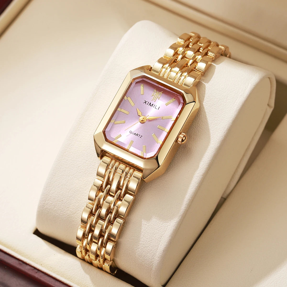 Veloré™ Luxe Women’s Rectangle Quartz Watch – Elegant Stainless Steel Band