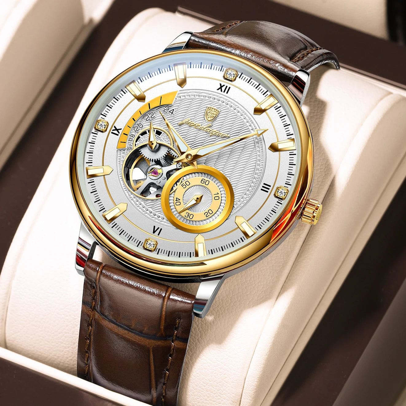 Veloré™ Tourbillon Automatic Leather Men’s Watch
