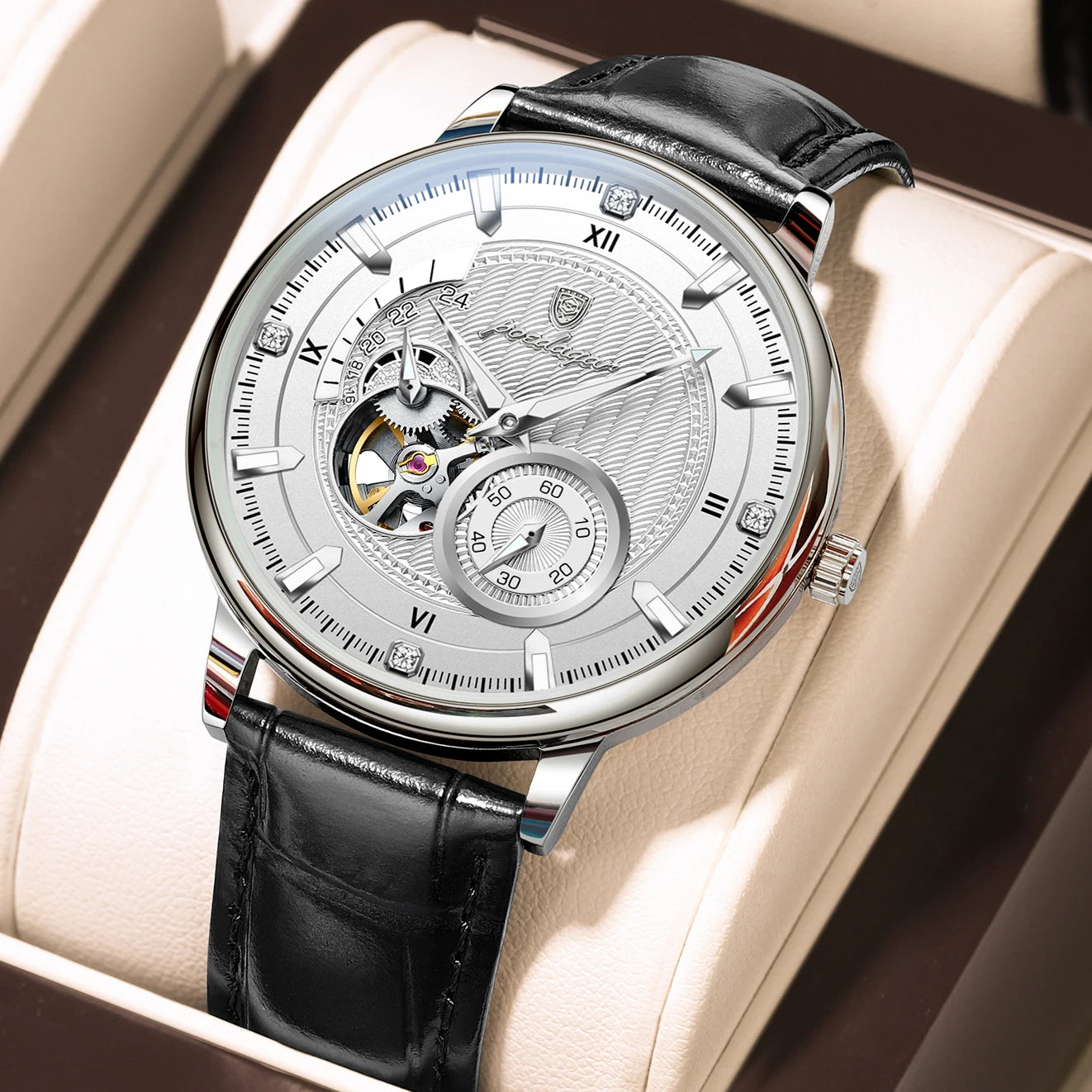 Veloré™ Tourbillon Automatic Leather Men’s Watch