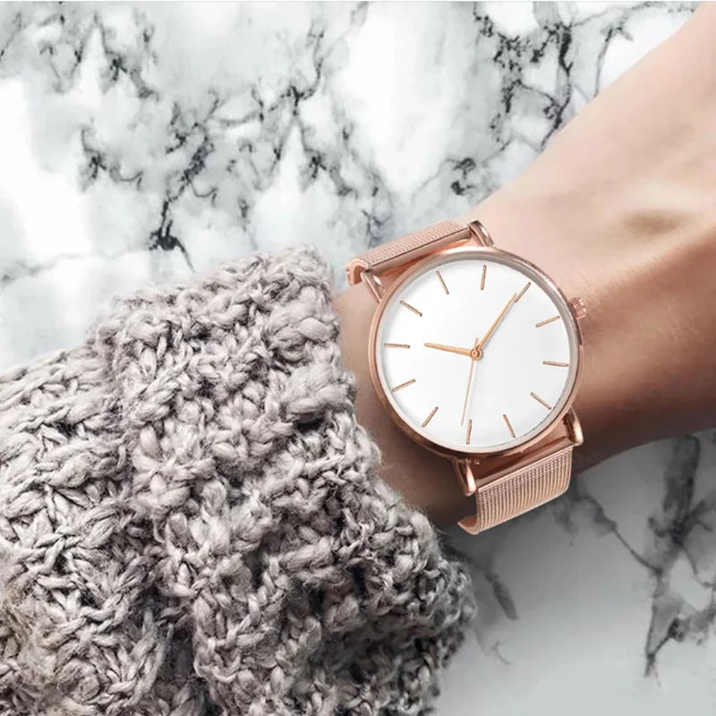 Veloré™ Étoile Women’s Luxury Quartz Watch – Mesh Strap Elegance