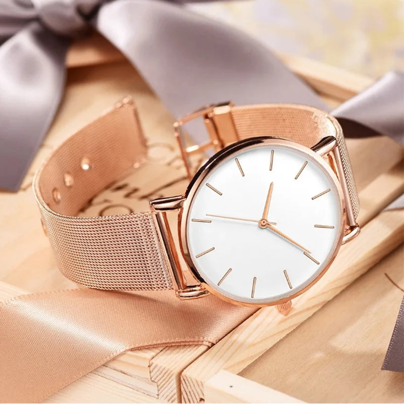 Veloré™ Étoile Women’s Luxury Quartz Watch – Mesh Strap Elegance