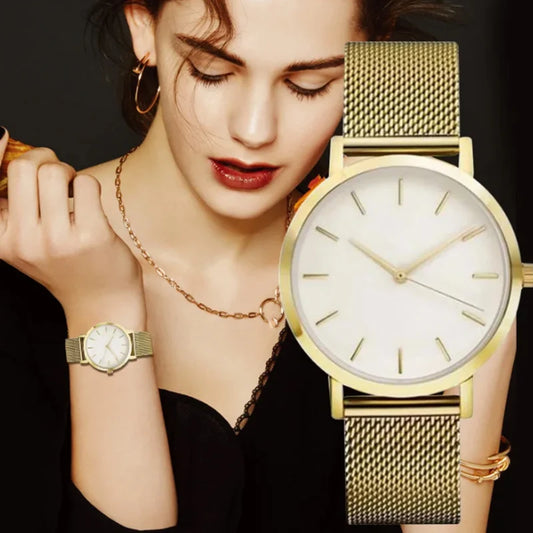 Veloré™ Étoile Women’s Luxury Quartz Watch – Mesh Strap Elegance