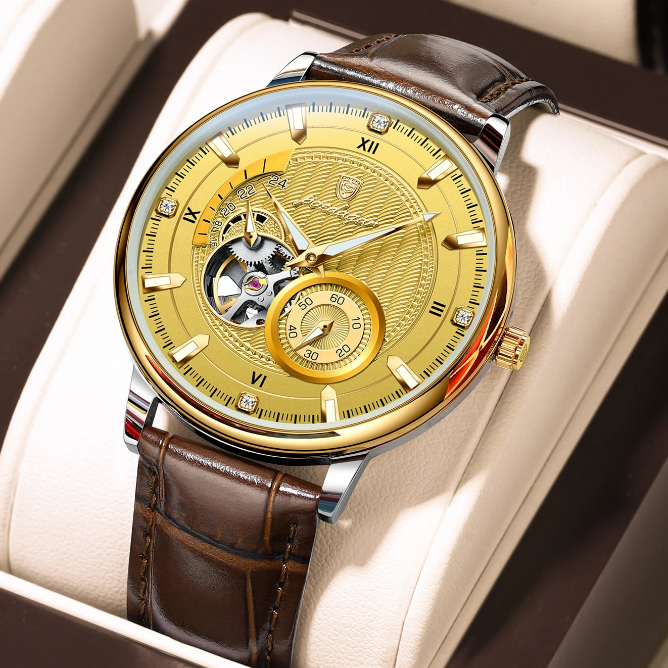 Veloré™ Tourbillon Automatic Leather Men’s Watch
