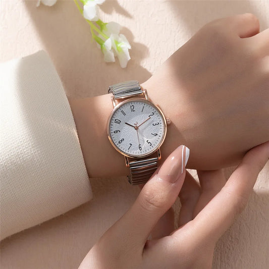 Veloré™ Aurora Women’s Quartz Watch – Elegant Stainless Steel Strap
