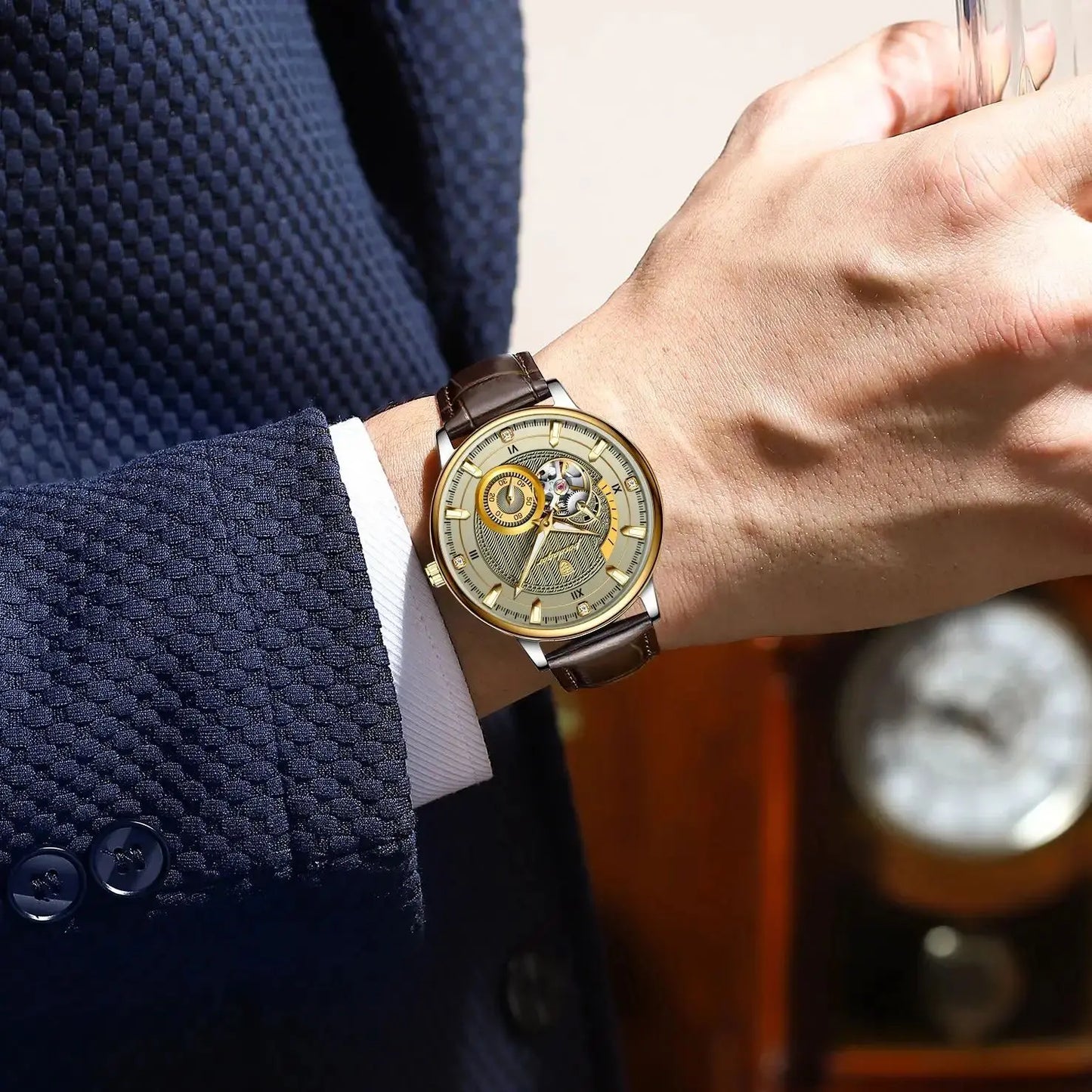 Veloré™ Tourbillon Automatic Leather Men’s Watch