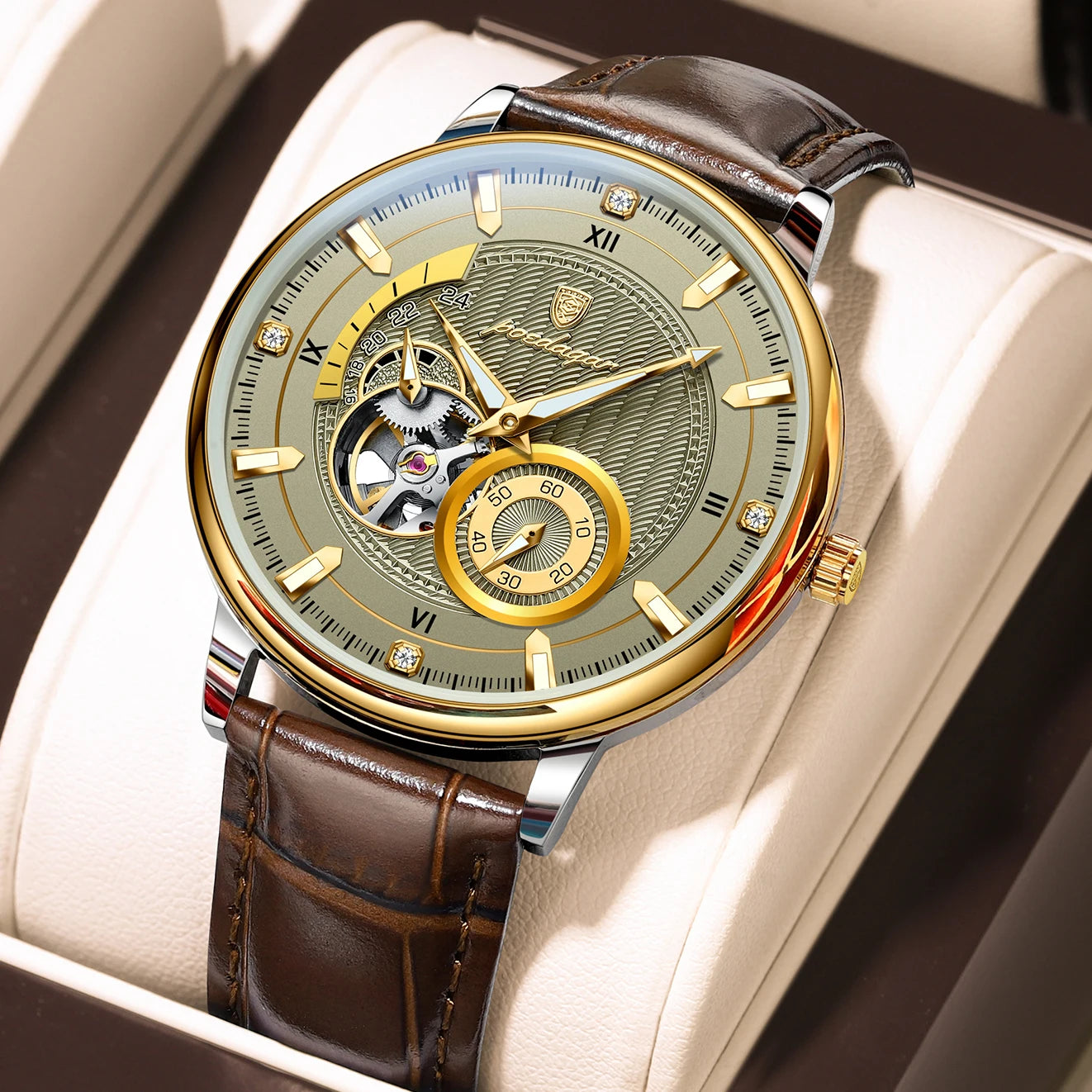 Veloré™ Tourbillon Automatic Leather Men’s Watch